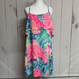 Lilly Pulitzer Lexi Slip Dress Multi Beach Please Print Size Medium EUC